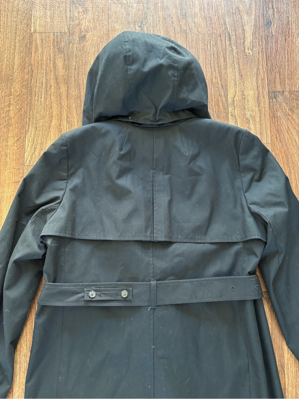 J.Crew Women's Icon Trench Coat Black Size 14 Hooded Water-Repellent BF456 FA24 - Picture 13 of 16